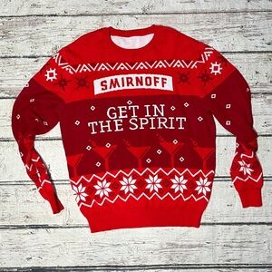 Smirnoff Get in The Spirit Ugly Sweater Party Christmas Xmas Sweater